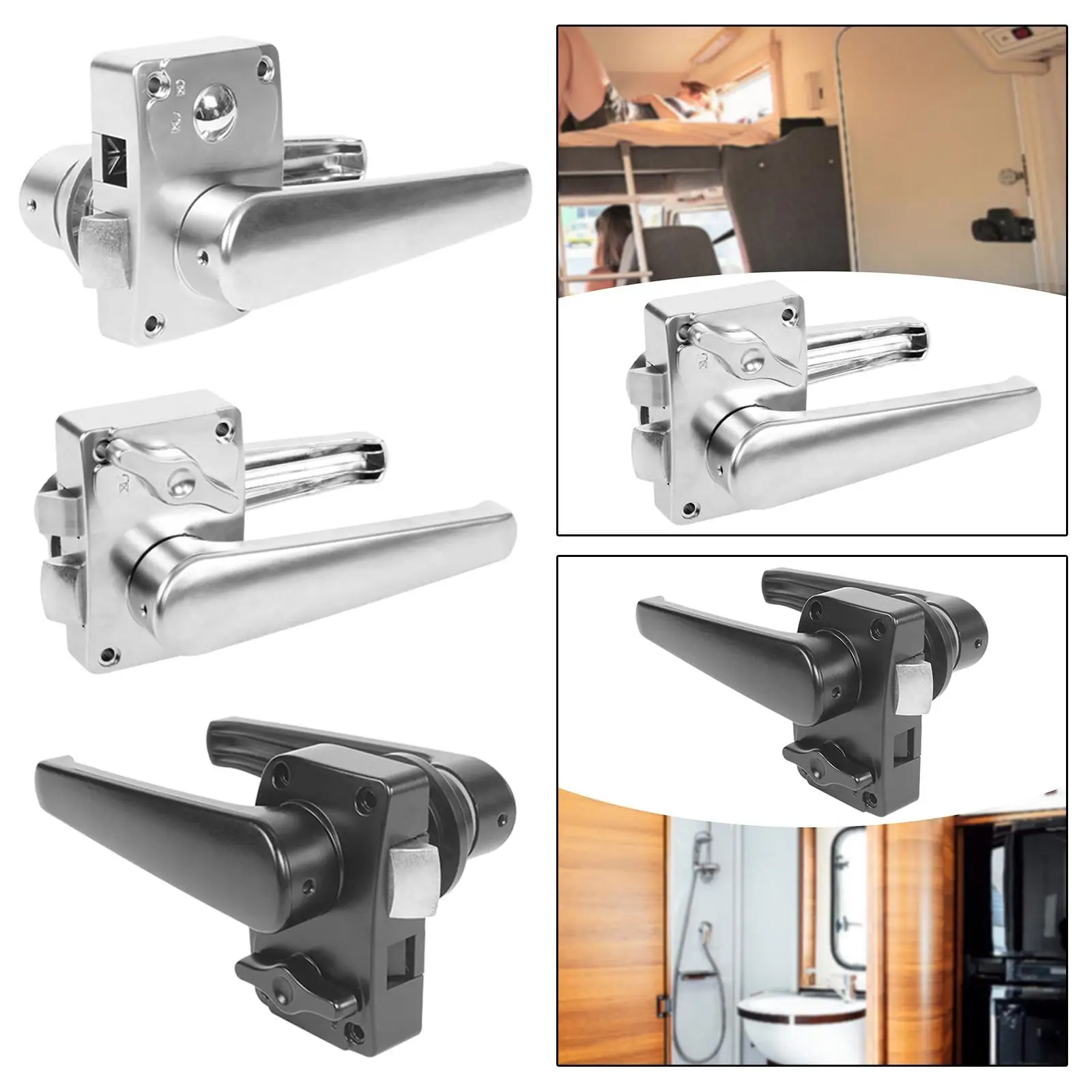 

Bathroom Door Lock Latch PP RV Modification Direct Replacement for Motorhome Home Use Camper Bedroom Hardware Accessories