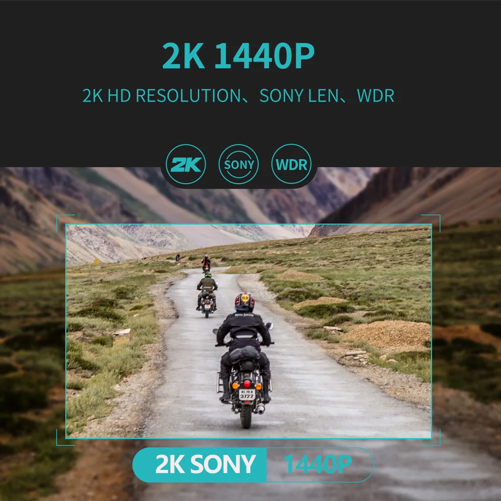 Sameuo Q1 moto rcycle kamera Video kaydedici 1440P çizgi kam moto bisiklet kamera helset kamera Moto rcycle dvr su geçirmez dashcam wifi