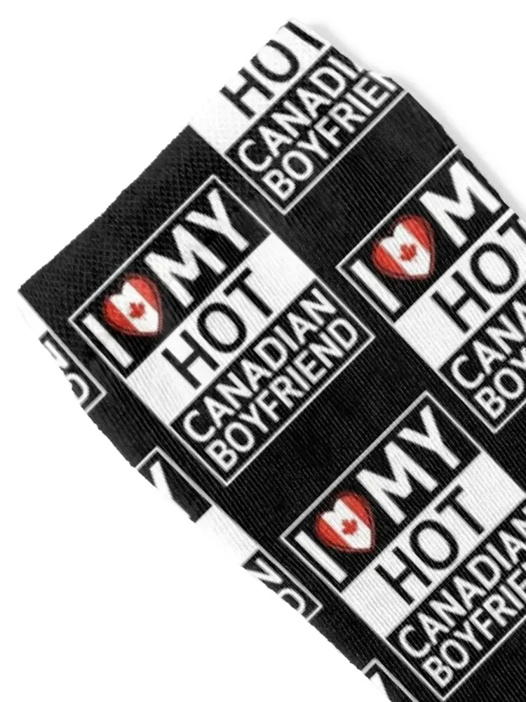 I Love My Hot Canadian Boyfriend Socks summer funny sock men cotton high quality aesthetic Socks Men Women's