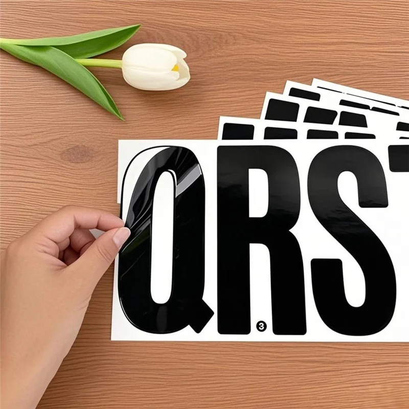 ملصقات AT43-الأبجدية، 20 ورقة 6 بوصة من الفينيل ملصقات أرقام الحروف ذاتية اللصق لصندوق البريد، باب لعلامة أرقام صندوق البريد #4