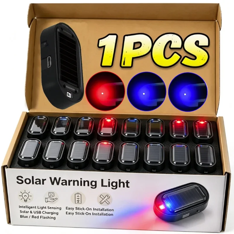 Car Flashing Anti-Theft Strobe Lamp Car Motorcycle Truck Solar Car Simulated Alarm LED Warn Light  for Security Indicator Light