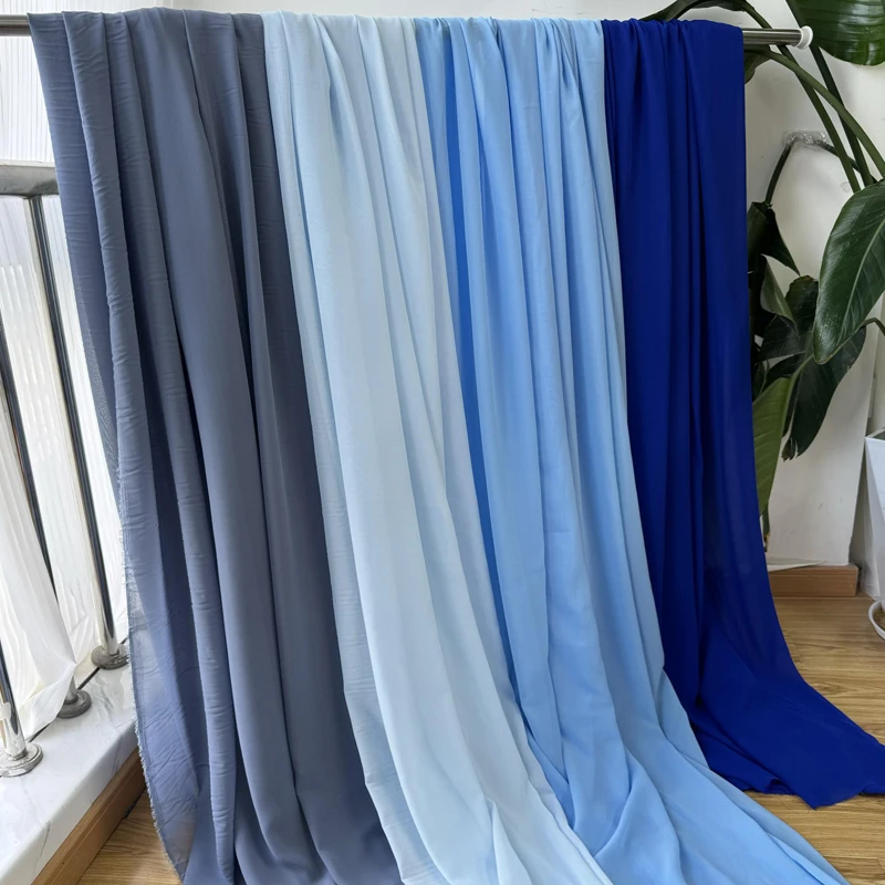 Blue Chiffon Fabric Drape High Density Georgette Polyester For Summer Skirt Lining, Shirt, Pants, Dress ,Handmade DIY Clothing