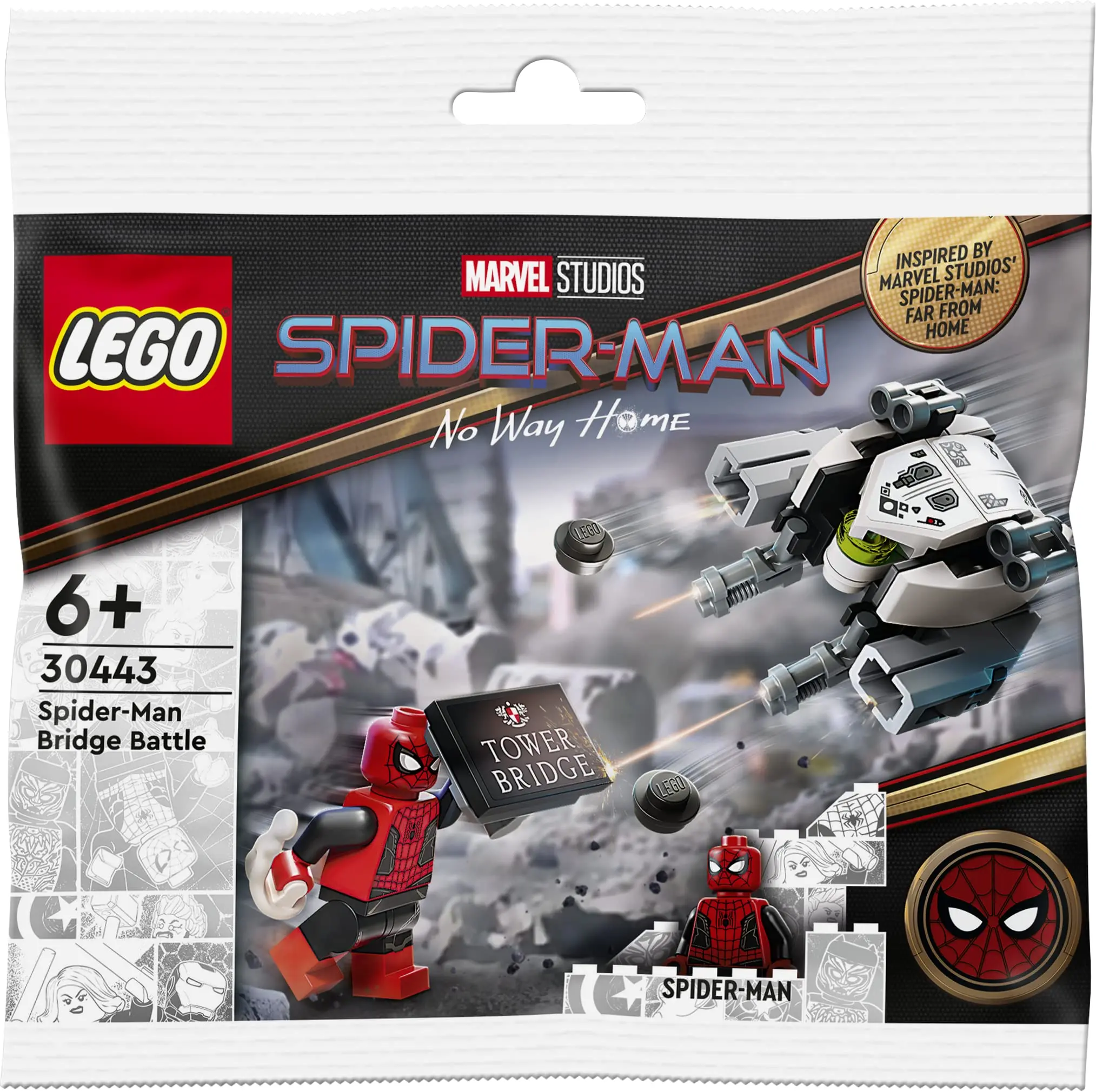 LEGO Marvel Super Heroes Spider-Man Bridge Battle Polybag Set for Children\'s Kids Birthday Christmas New Year Gift 30443