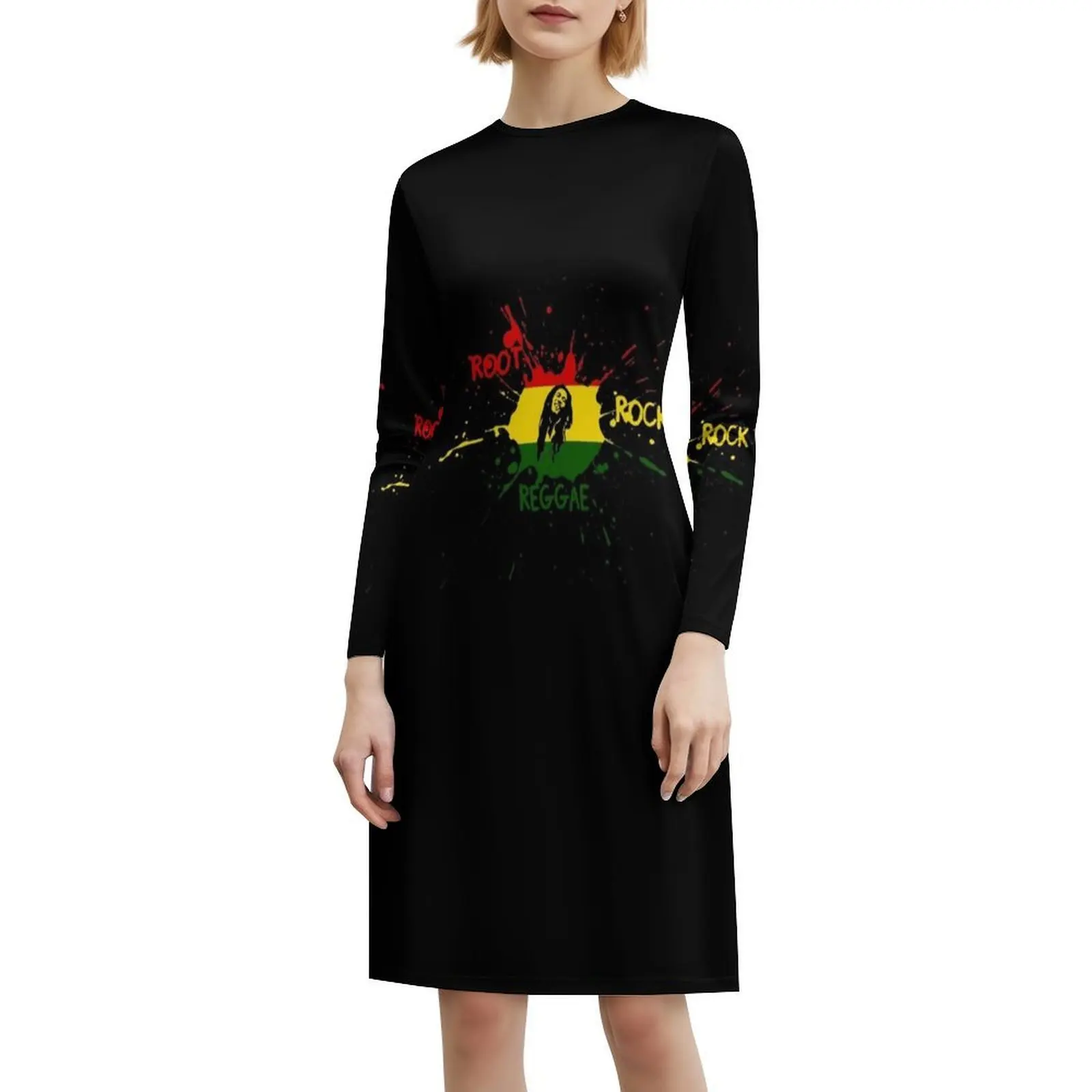 Rocha. Reggae! Vestido boêmio sem mangas para mulheres, vestidos de festa de praia estampados, roupas femininas reggae rasta