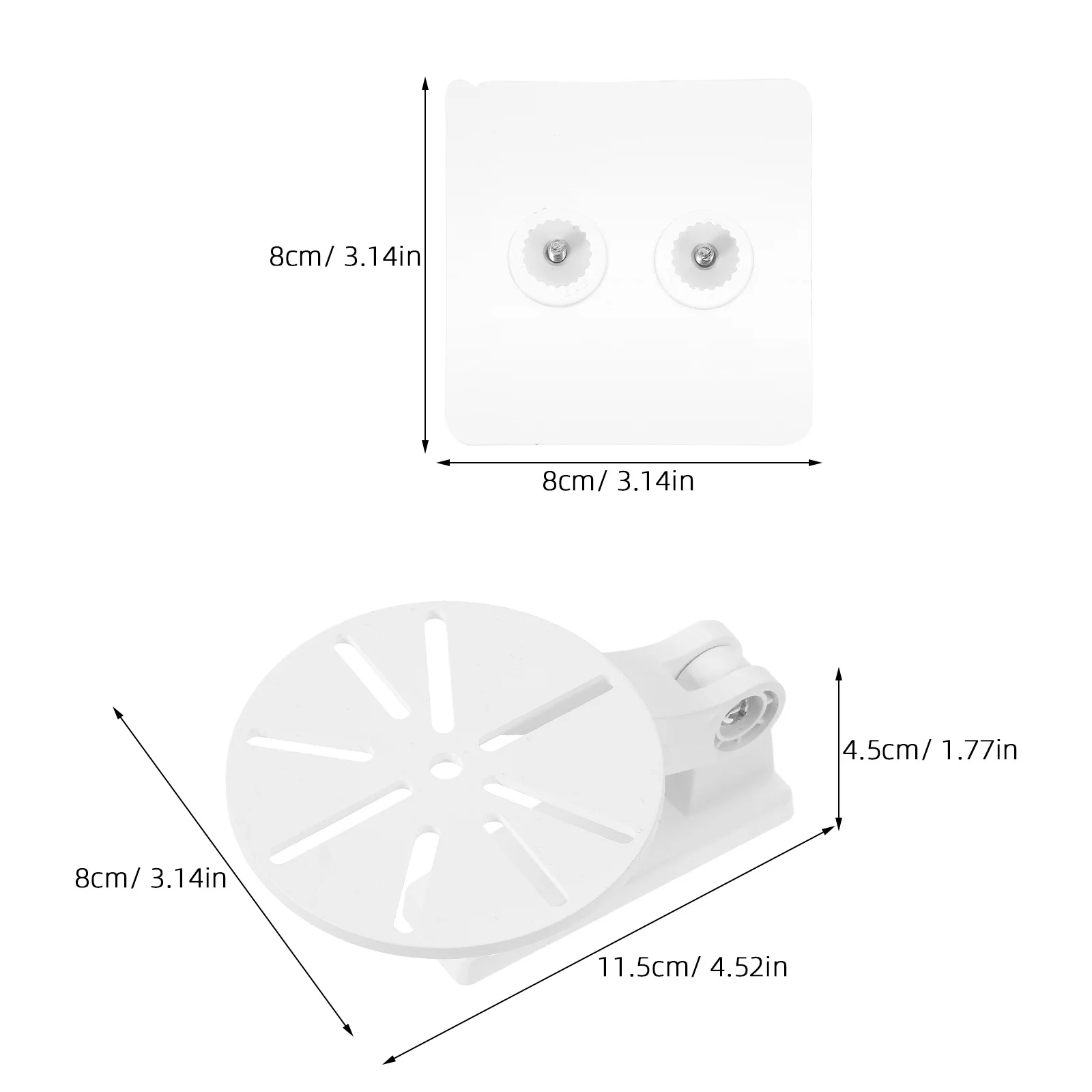 Camera Wall Mount Bracket No Drill Universal for Security Cameras Adjustable Angle Indoor Outdoor White Mounting Shelf for Dome