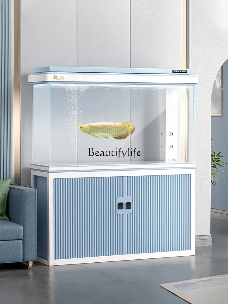 

LD33Super White Fish Tank Screen against the Wall Aquarium Large Ecological Bottom Filter Tank Medium and Large Change Water