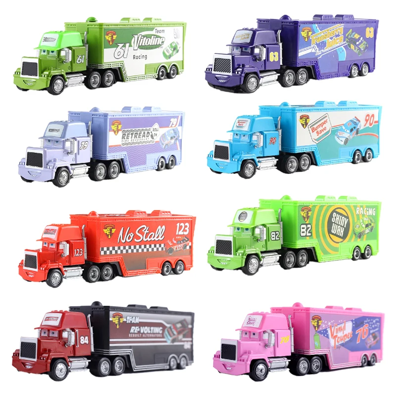 Disney Pixar mack Cars truck Racing 2 3 1 Toy Lightning McQueen Cruz Ramirez diecast Metal trailer Model lorry Children kid Gift