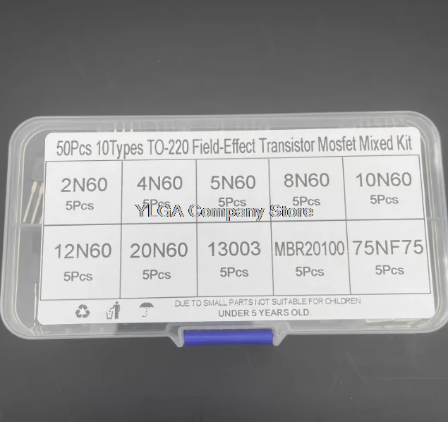 10 types of field-effect transistor packages TO-220 package with direct insertion 2N60/4N60/8N60/13003/75NF75