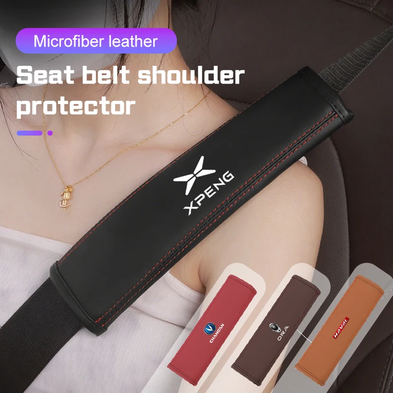 

Leather Car Seat Belt Cover For Dodge Ram 1500 Journey Challenger Charger Caliber SRT GT Safety Belt Shoulder Protection Pads