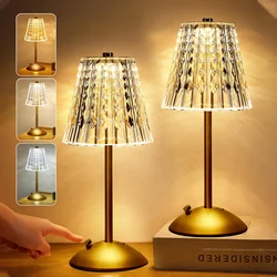 2/1Pcs LED Crystal Table Lamp Romantic Atmosphere Light Touch Dimming Night Light 2000mAh USB Eye-Protection Reading Lamp