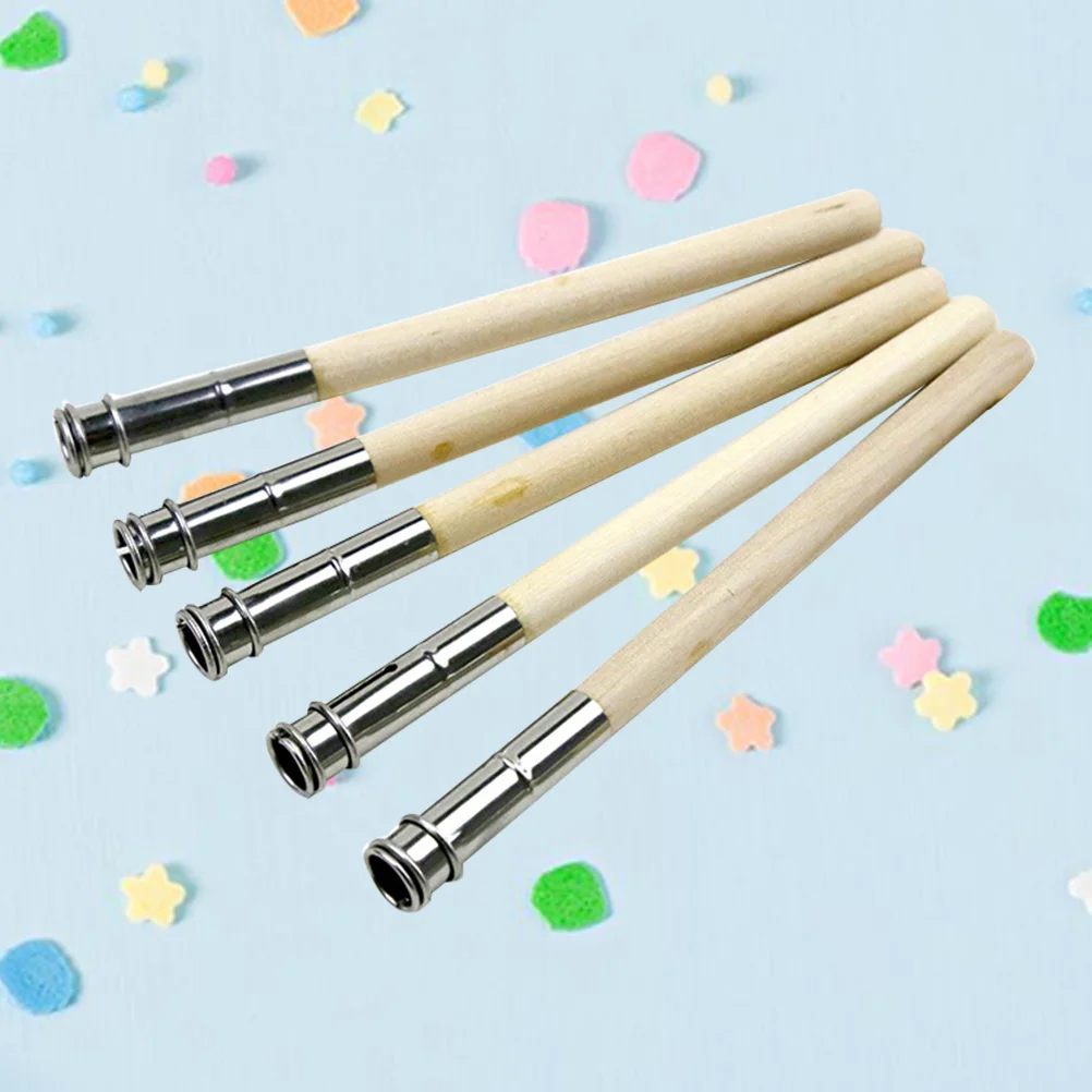 5 Pcs Pencil Extender Lengthener Extension Multicolor Wood Bamboo Holder Lead Pencils