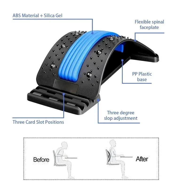 Rugleuning Magnetotherapie Massagehulpmiddelen Stretch Fitness Lumbale Ondersteuning Ontspanning Wervelkolom Pijnverlichting