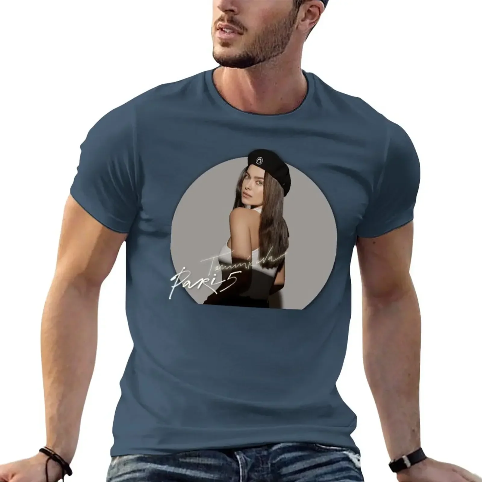 Футболка Elena Temnikova - 5-Paris, женские топы, эстетическая одежда, Мужская хлопковая футболка