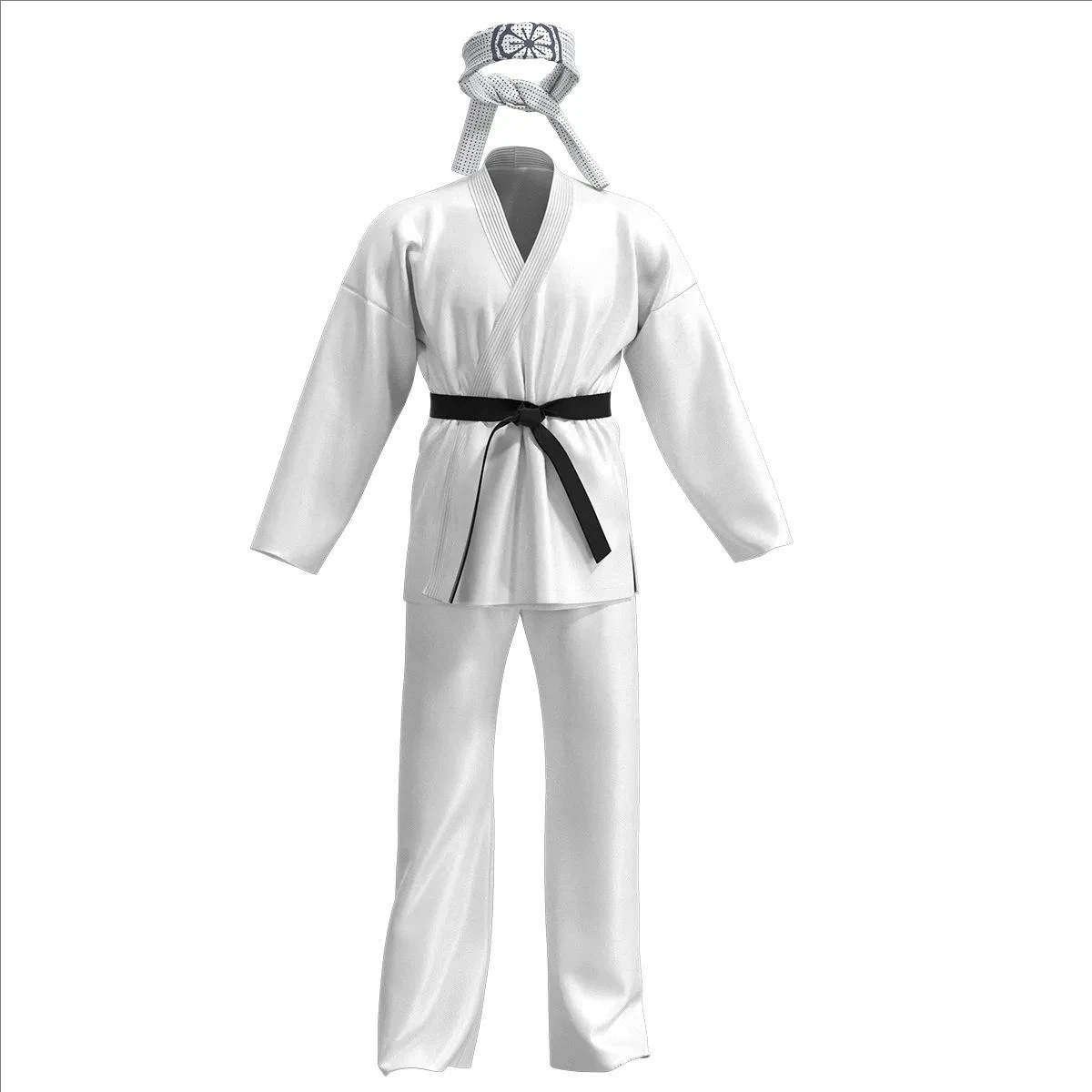 Karate Kids KOF Cobra Kai Cosplay Costume Kid Adult White Kimono Uniform Headband Anime Halloween Party Suit Tracksuit view 2