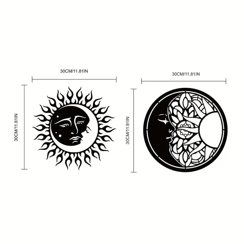 Metal Sun And Moon Art Wall Decor, Sun And Moon Metal Wall Decor, Metal Sun And Moon Class Signs metal wall hanging