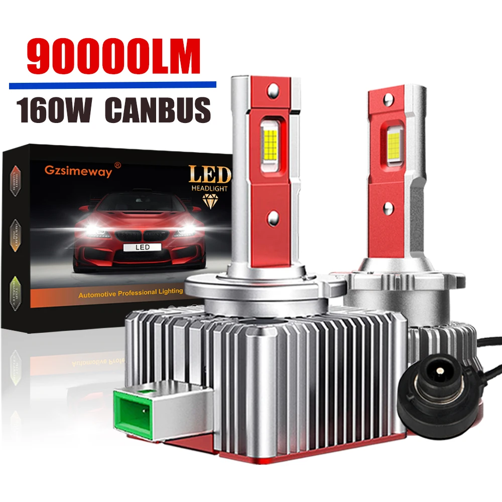 

2PCS 90000LM D3S LED Light HID D1S D2S D4S Canbus Car Headlight D5S D8S D1R D2R D3R Tube LED Headlamp Bulbs 160W Auto Lamp 6000K