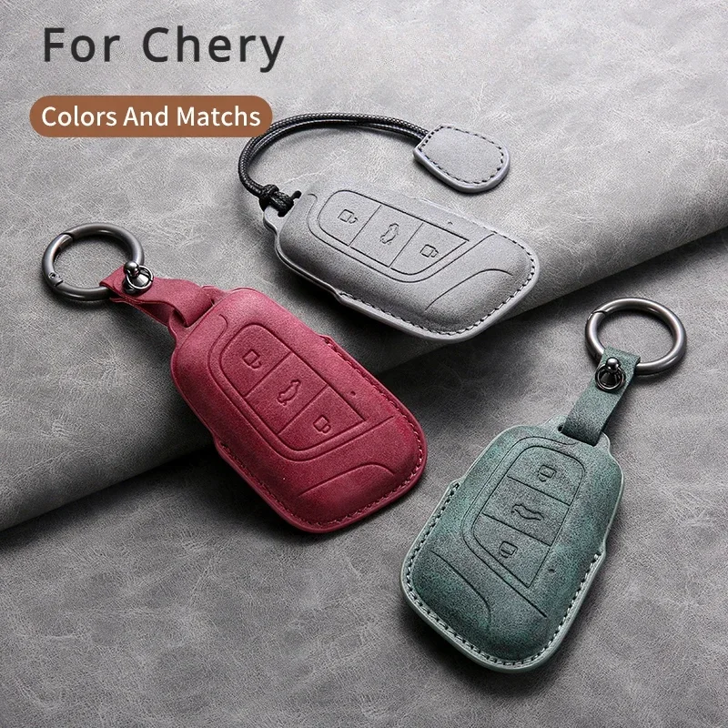 

Car Key Case Cover Interior Accessories for Chery Tigo 8 Plus Arrizo E 5 8plus 5x Fob High-end Sheepskin Keyless Protector Shell