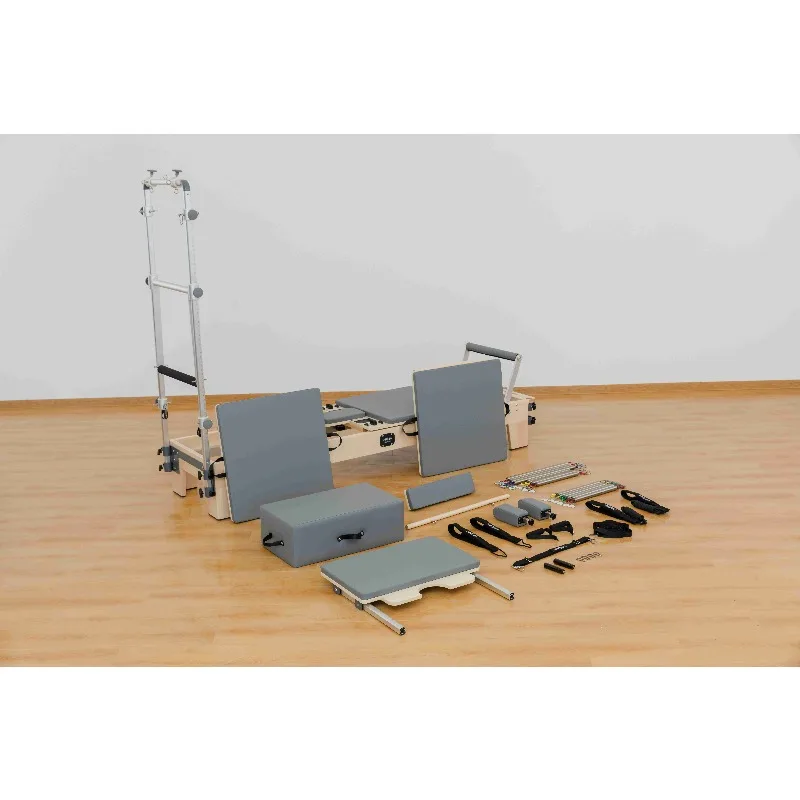 YTYIN Palestra domestica 2 in 1: reformatore per pilates a trapezio/mezzo torre per allenamento yoga e core