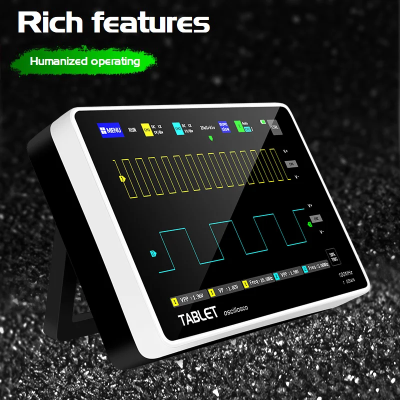 FNIRSI – Tableta osciloscopio digital de doble canal para electrónica, dispositivo electrónico de medición, ancho de banda 100-349 MHz y frecuencia de muestreo 1GSa/s, modelo 1013D