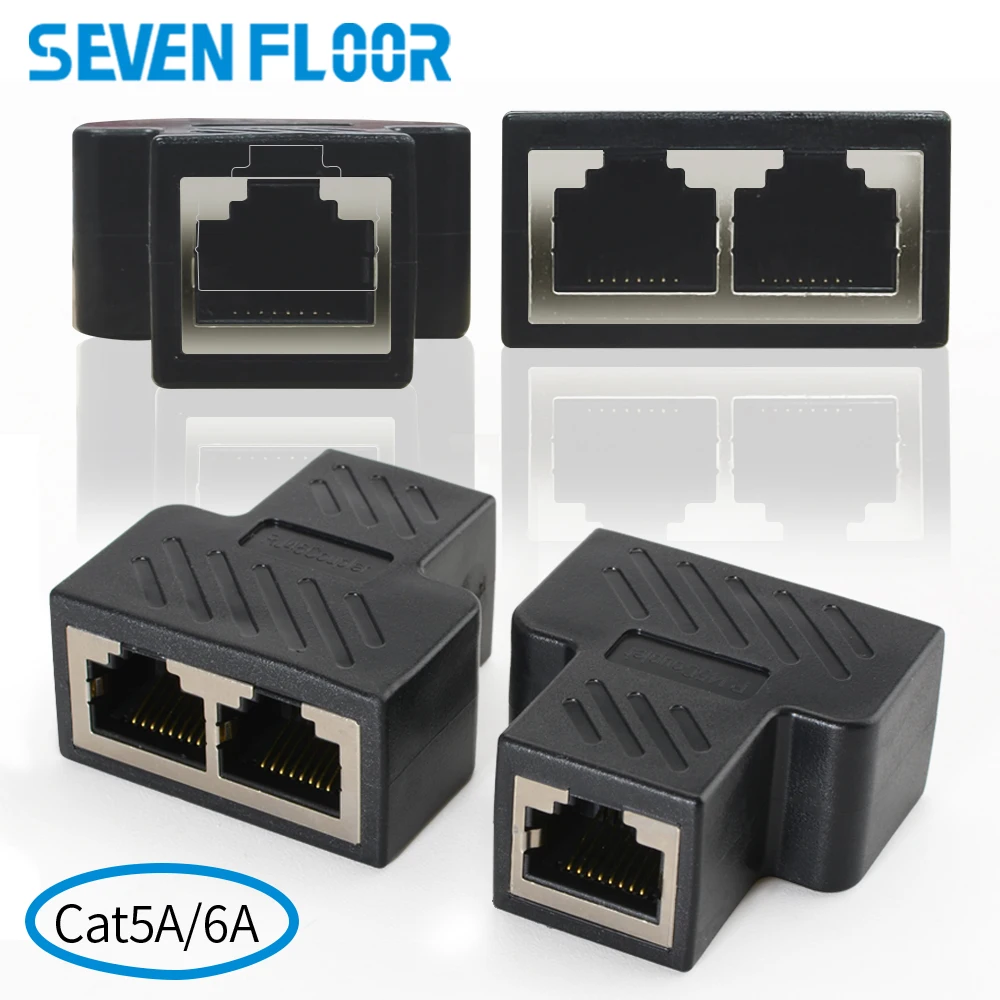 RJ45 이더넷 분배기, 1개의 입력 포트와 2개의 출력 포트, 듀얼 RJ45 암형 포트 LAN 네트워크 어댑터, 가정 및 사무실용 Cat5e/Cat6 케이블과 호환.