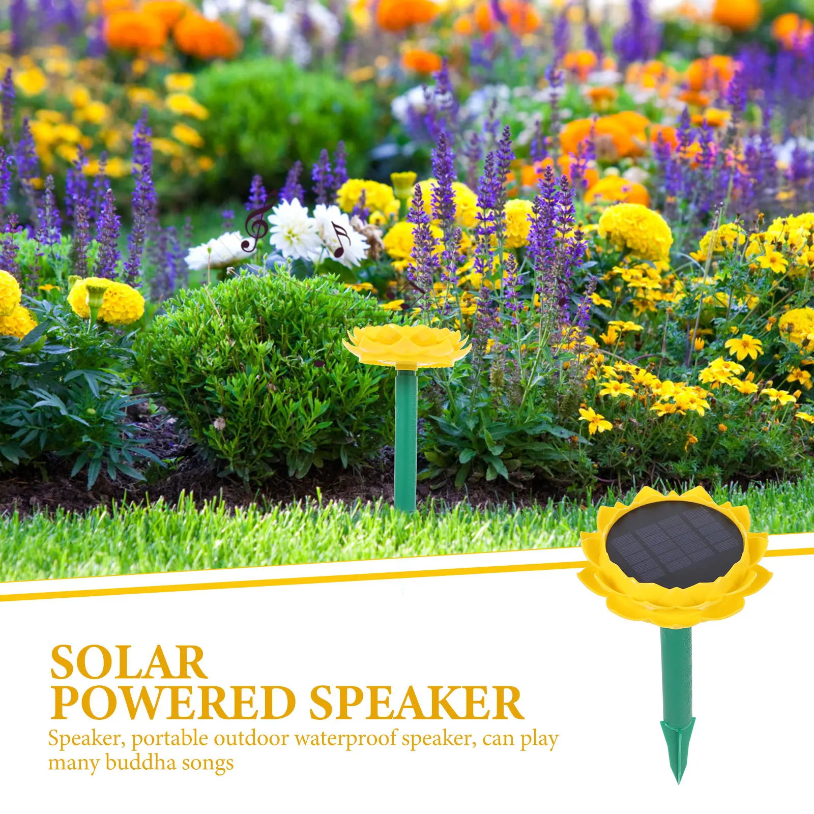 

Solar Lotus Red Outdoor Waterproof Portable Sound Box Buddha Songs Waterproof Speaker Music Player Gift