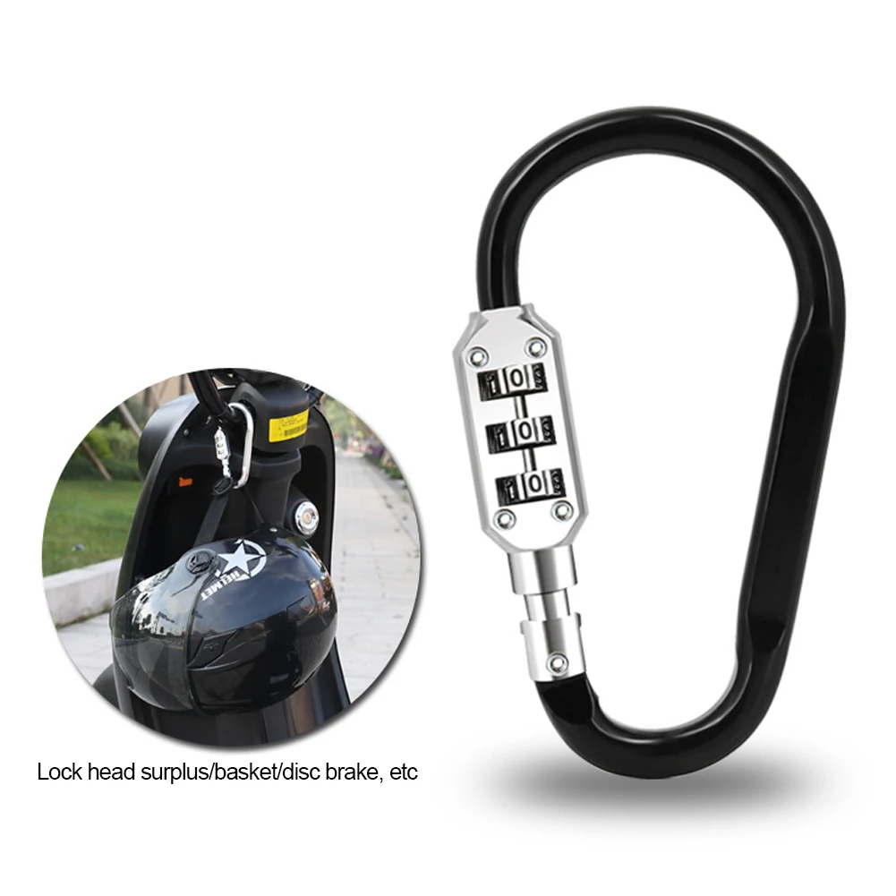 Outdoor Hiking Bag Luggage Security Carabiner Lock 3 Dial Password Padlock Tool Portable Luggage Zinc Alloy Security Lock