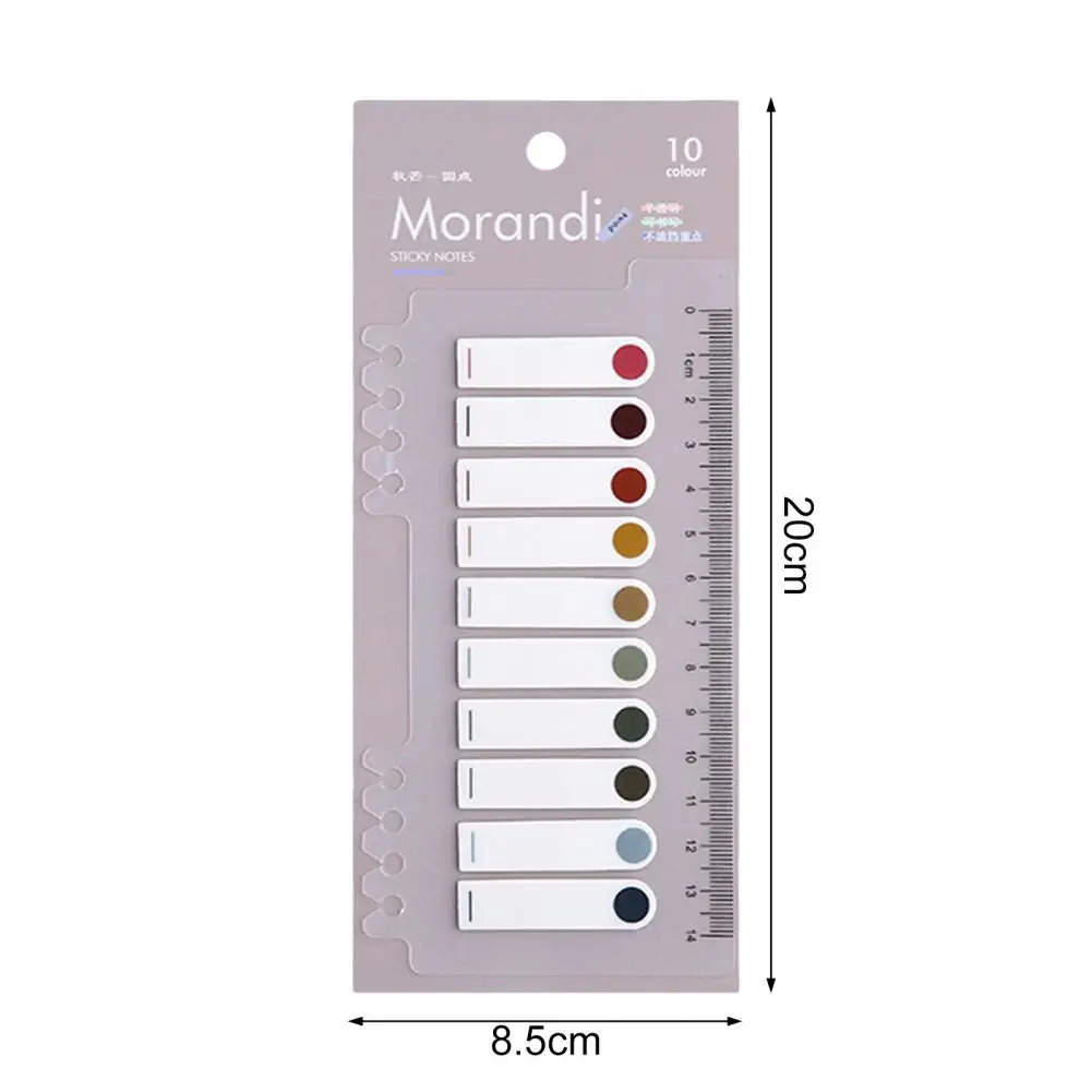 200 Pcs Index Tab With Ruler Scale Self-adhesive Writable Waterproof Page Marker Sticky Classify Files Bookmark School Supplies