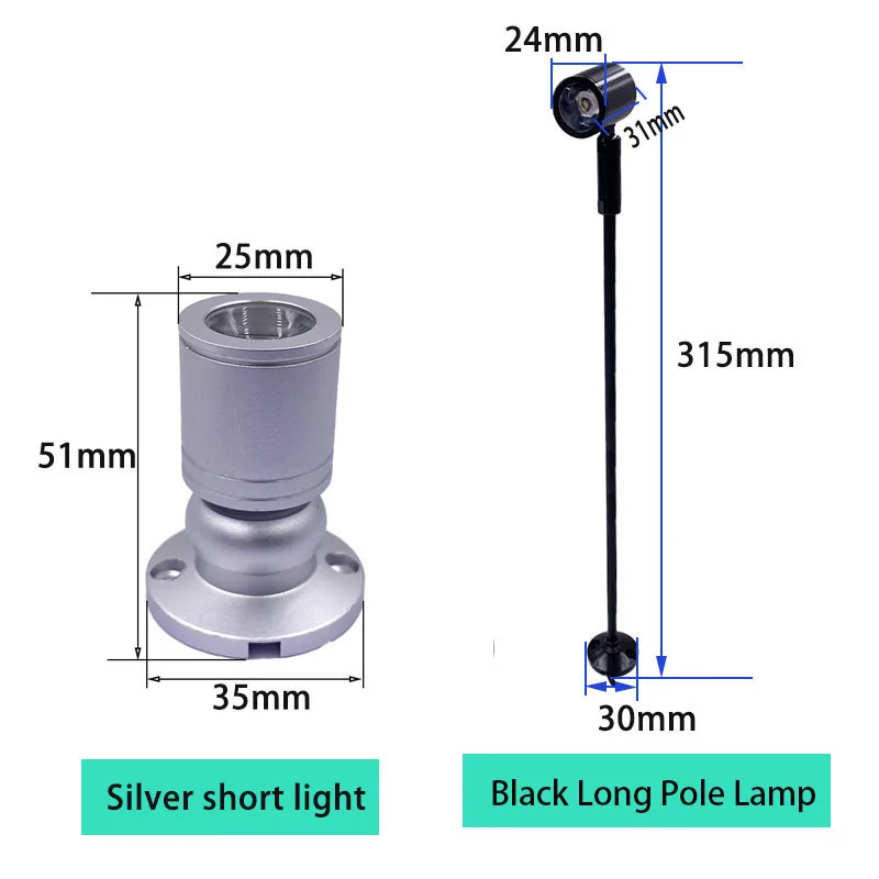 USB 5V RGB Możliwość przyciemniania Mini reflektor LED Otwarta szafka Witryna Licznik Biżuteria Światło Obrotowy kąt Reflektor sufitowy 3W 1 do 4