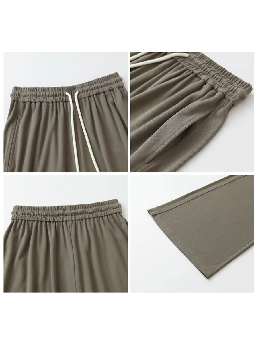 CHIC VEN Damskie spodnie Casual Luźne Spodnie z wysokim stanem ze sznurkiem Elastyczne spodnie z szerokimi nogawkami Damskie spodnie na całej długości Lato 2025