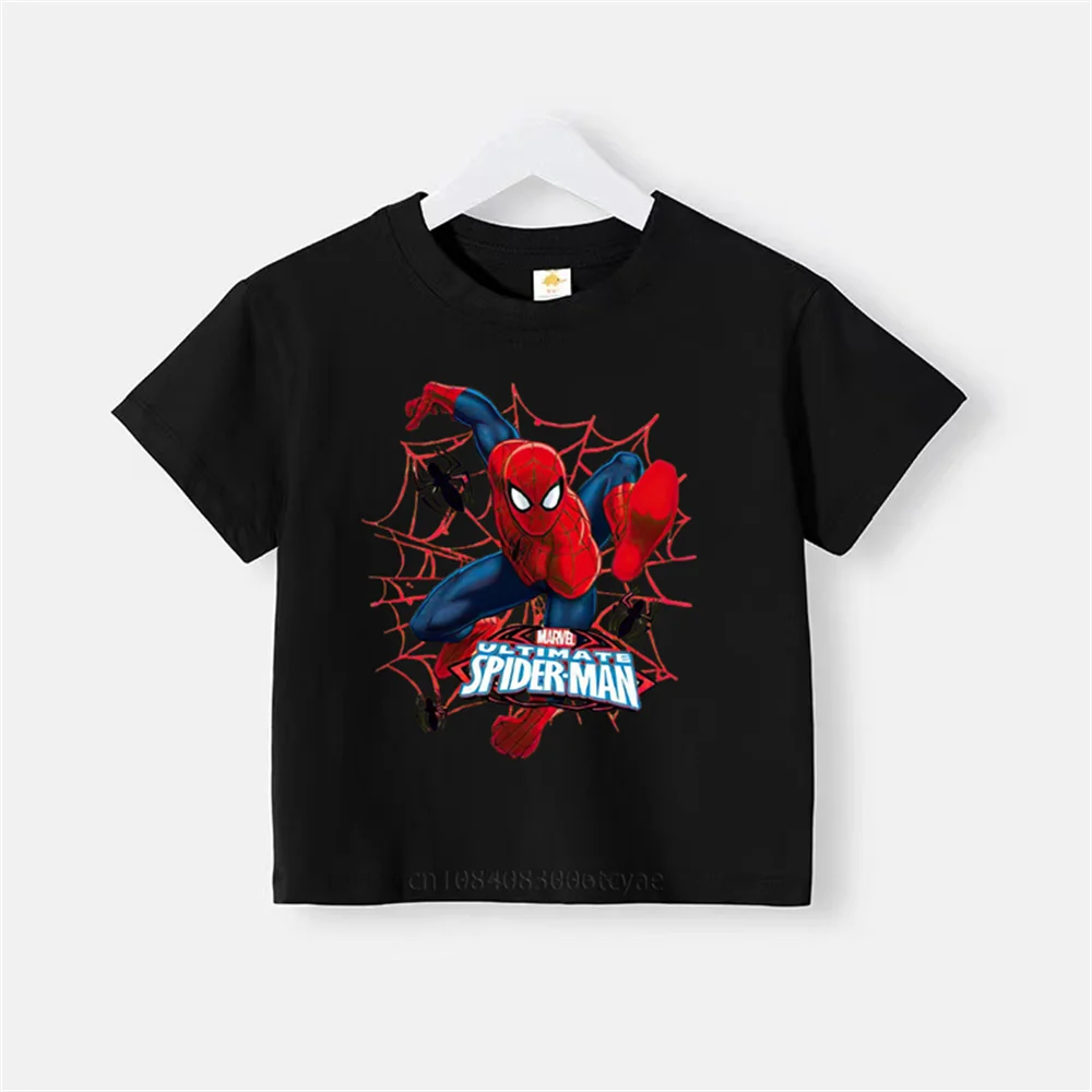 Summer Superhero Kids Baby round neck Cotton T-shirt Boys Girls Spiderman Short sleeved summer fashion casual top clothing