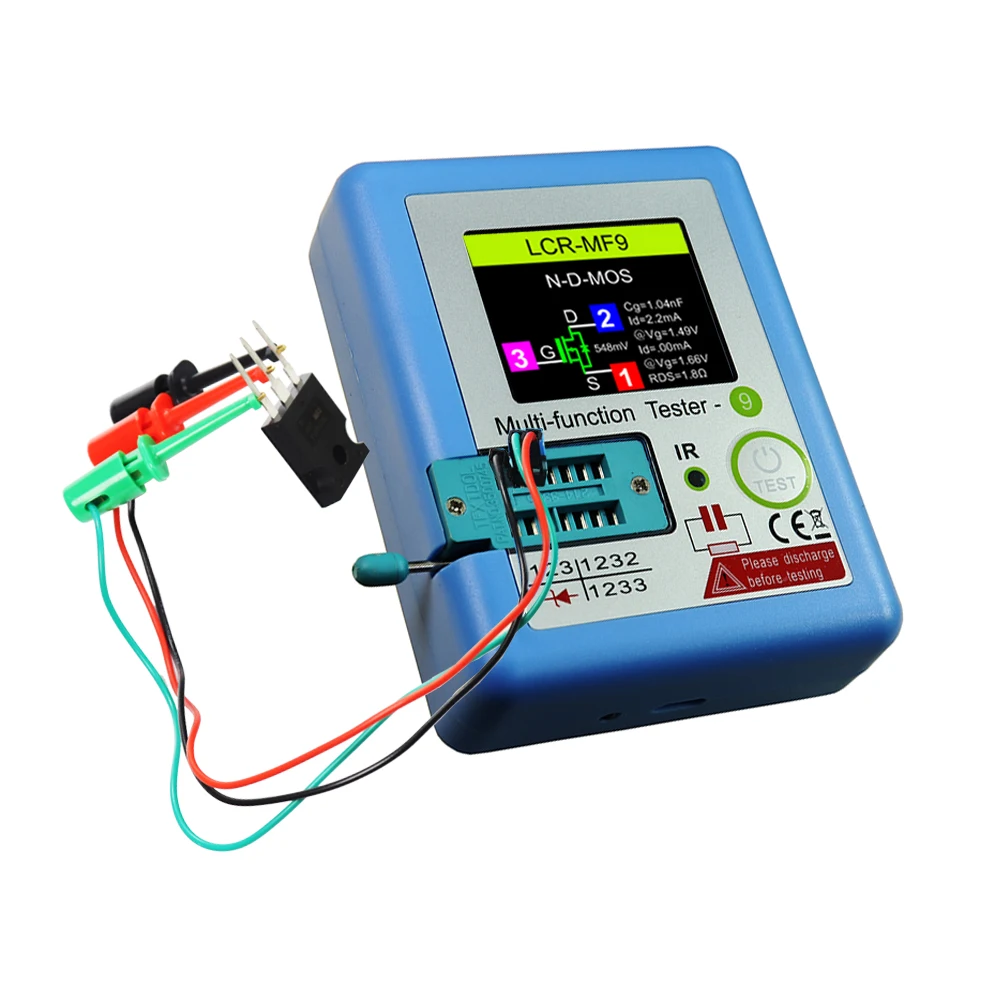 Imagem -05 - Verificador do Transistor do Multi-medidor da Exposição do Lcd Capacitor do Triode Medidor do Teste do Resistor Mosfet Npn Pnp Triac Mos Lcr-mf9 18 Tft