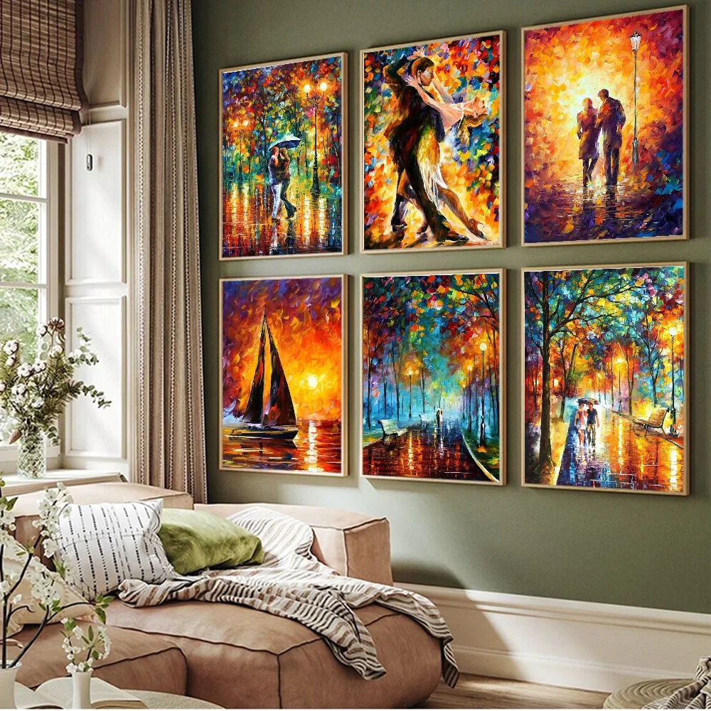 L-leonid Afremov Oils Classic Movie Posters Fancy Wall Sticker for Living Room Bar Decoration Room Wall Decor