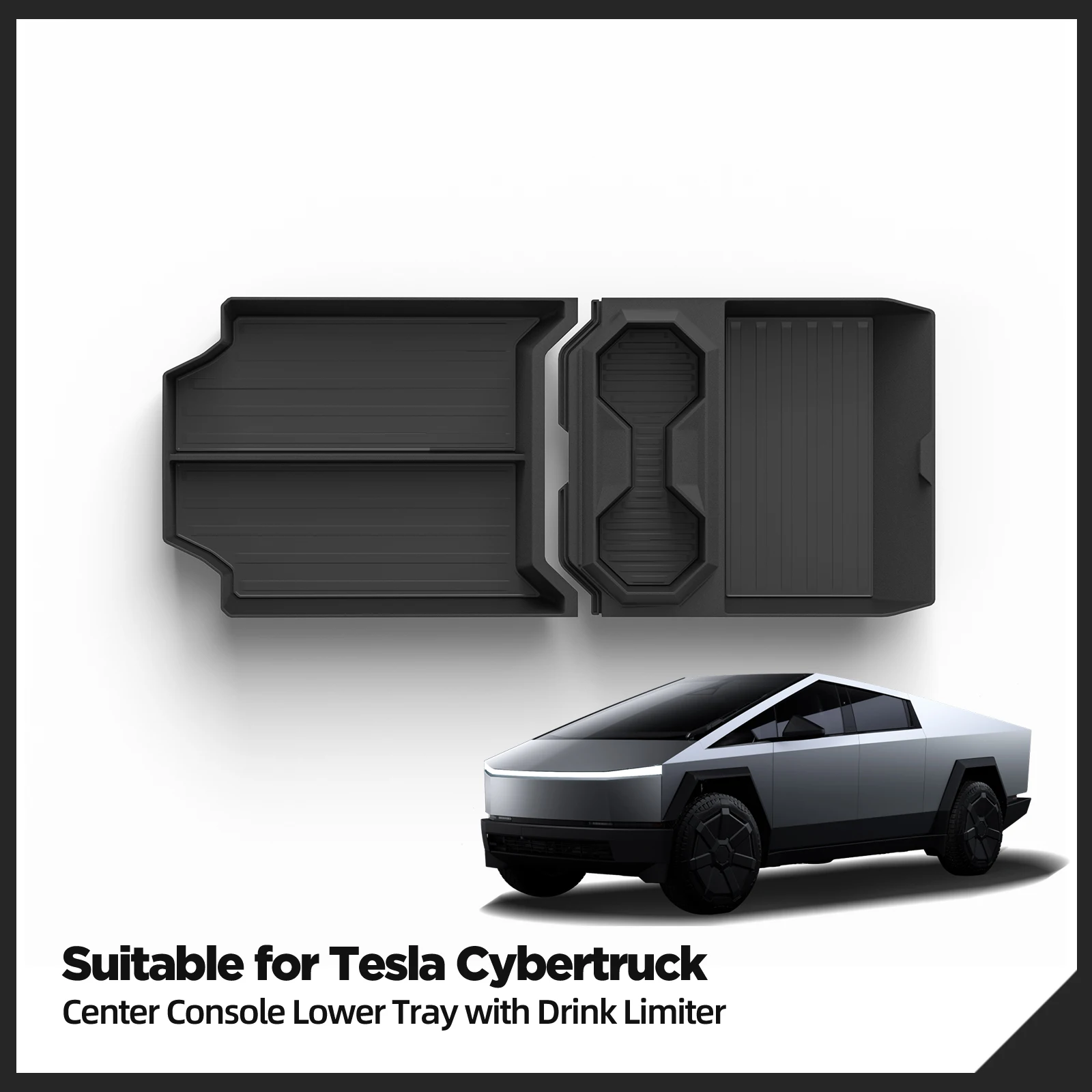 

Center Console Lower Storage Box for Tesla Cybertruck 2024 2025 Car Accessories Drinks Holder Tray Organizer Tidying