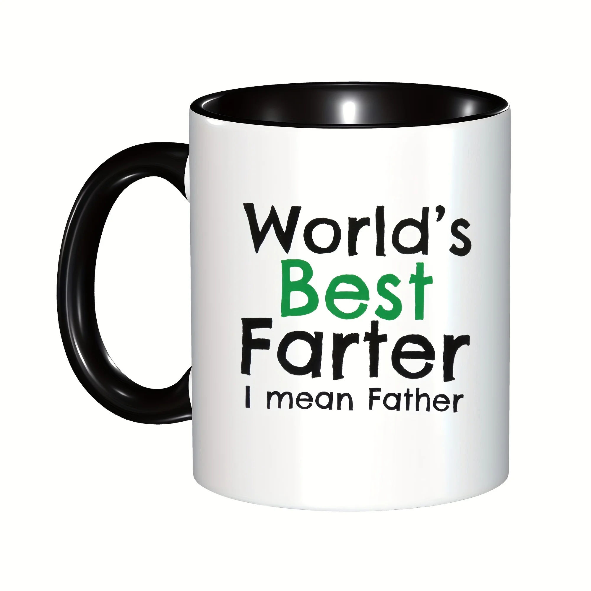 

World'S Best Father 11oz Ceramic Coffee Mug - Funny "I Mean Father" Design - Perfect for Hot or Cold Drinks - Ideal Gift for Dad