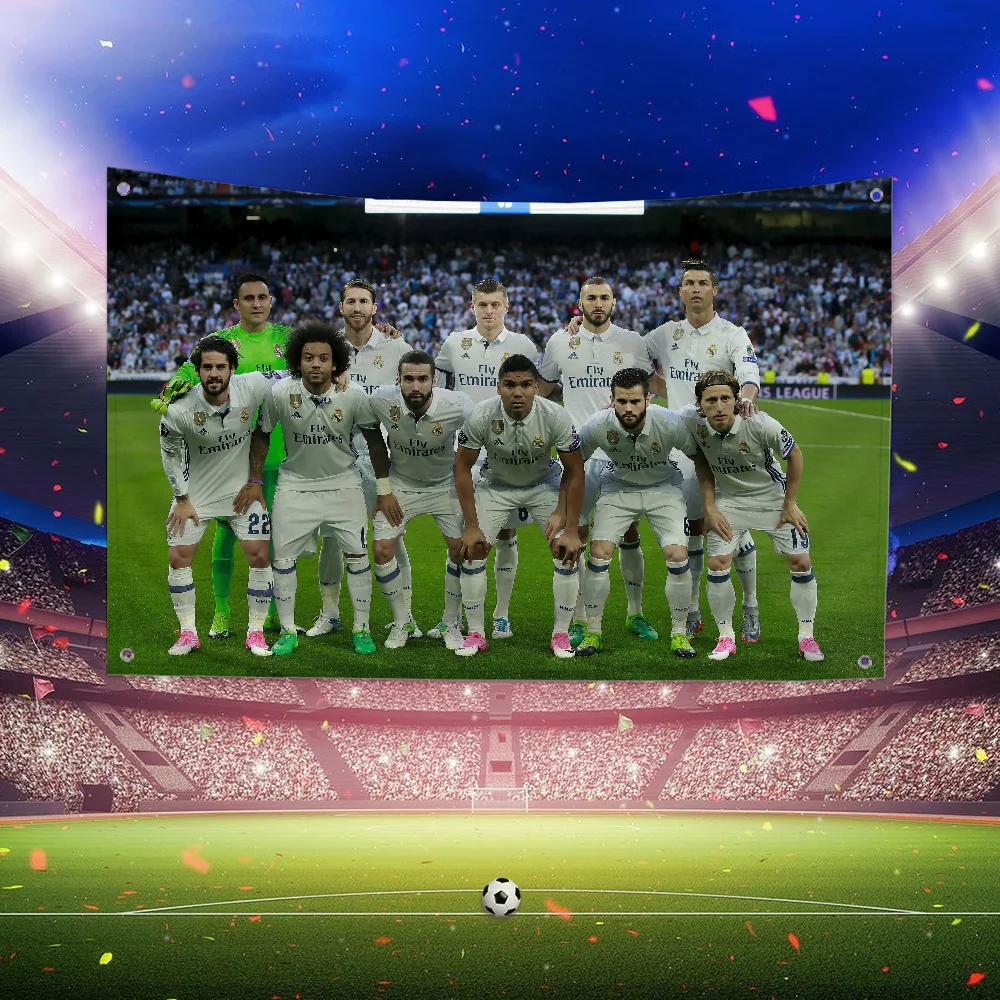 أعلام معلقة حديقة العلم راية المرآب في الهواء الطلق غرفة الديكور جدار ديكور نسيج S-reals-Y A-madrids-Y CF 2018 زينة #1