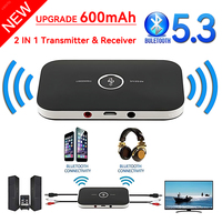 B6 2 IN 1 Bluetooth 5.3 Audio Transmitter Receiver 3.5mm AUX Jack RCA USB Dongle Music Wireless Adapter For Car PC TV Headphone