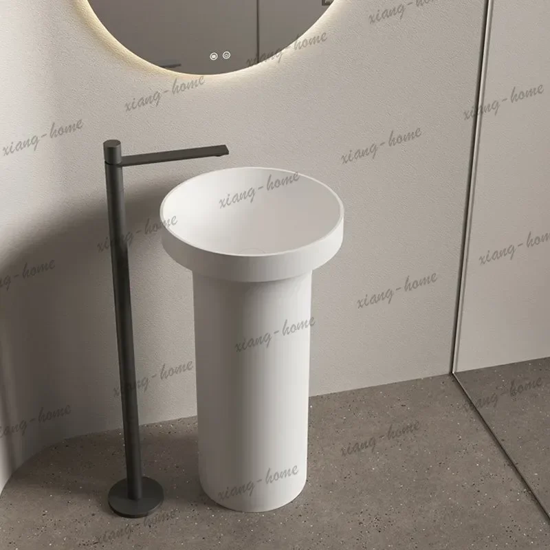 Integrated floor-to-ceiling artificial stone column basin, washbasin art hand wash table