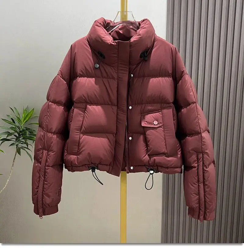 Winter Cotton Down Parka Warmer Women\'s Lightweight Water-Resistant Puffer Coat Thick Zipper Loose Outerwear Female