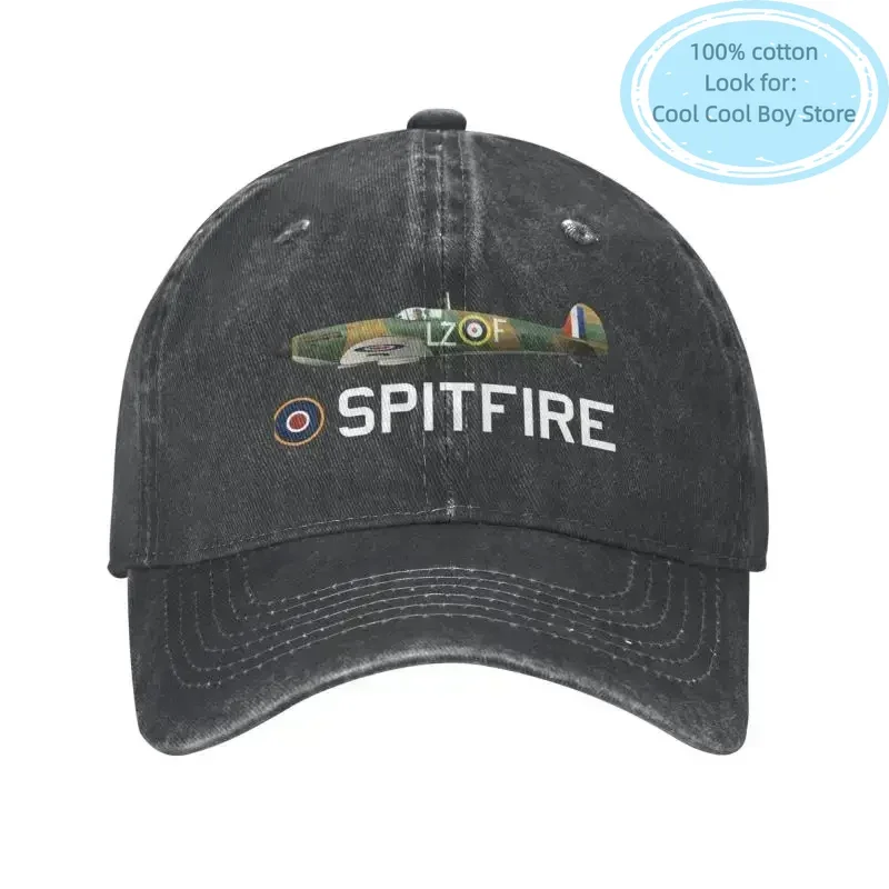 

Cotton Supermarine RAF Spitfire Baseball Cap Outdoor Men Women's WW2 War Fighter Aircraft Plane Airplane British Dad Hat