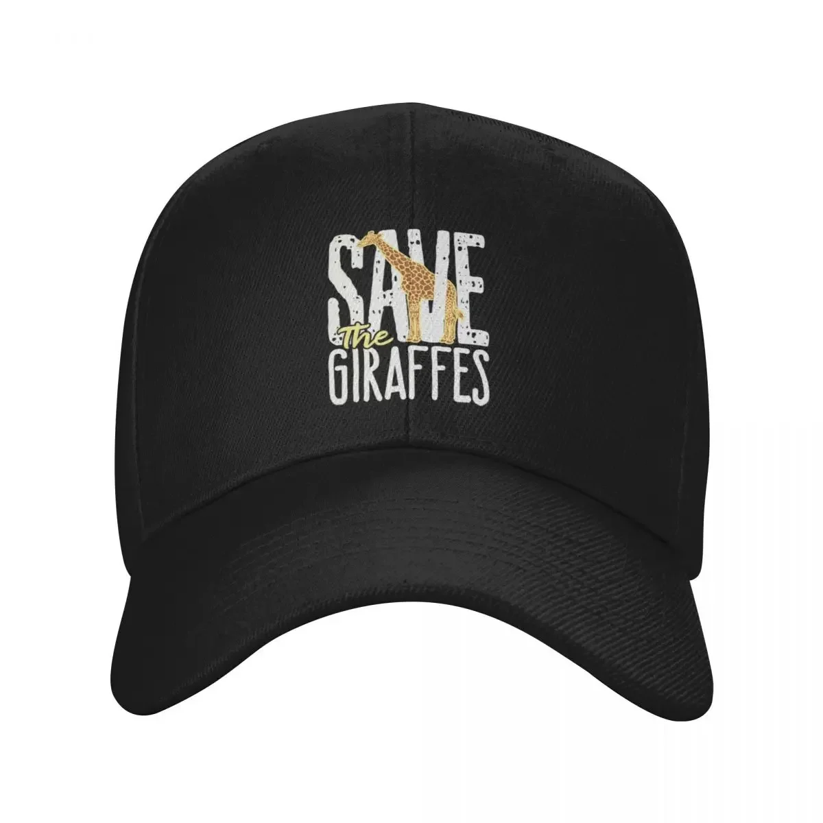 Czapka z daszkiem Save The Giraffes, czapka na zamówienie, czapka do herbaty, czarna, streetwear, damska, męska