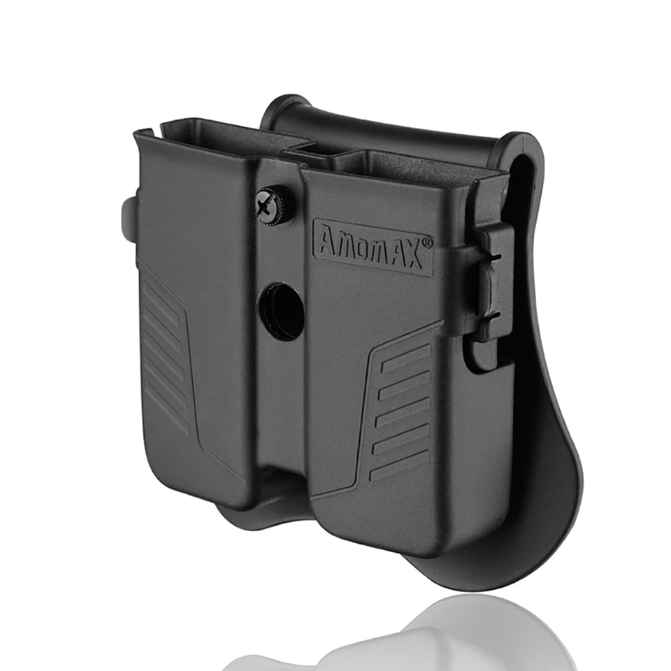 Amomax Double Tactical Equipment Edc Magazine Pouch for Universal 9mm .40 .45 Caliber Double Stack Magazines Airsoft Accessories