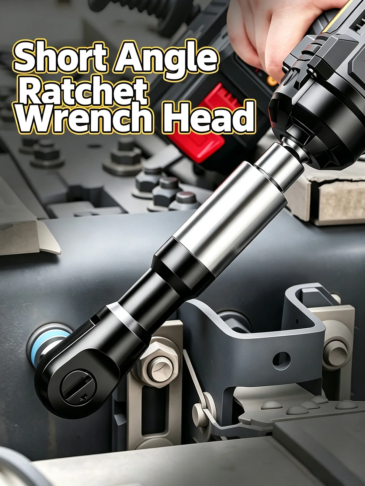 3-in-1 1/2 Inch Drive 72 Tooth Ratchet Wrench High Torque Offset Spanner for Narrow Space Auto Motorcycle Repair DIY Hand Tool