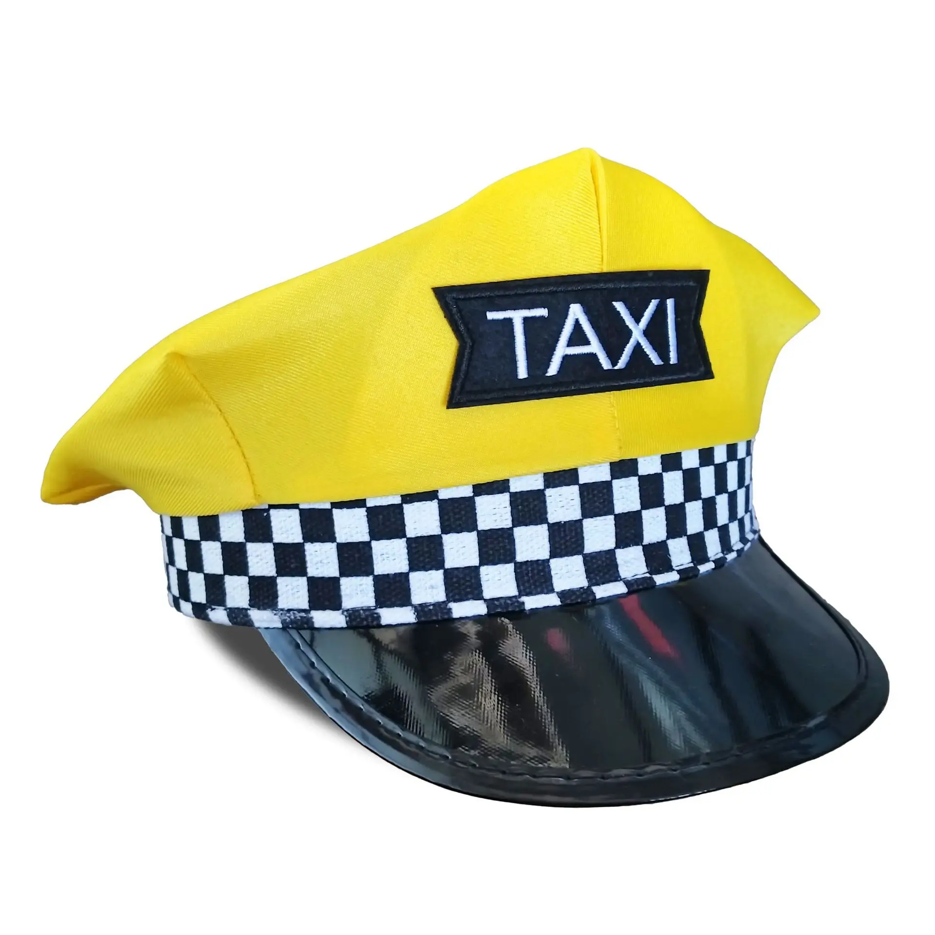 Taxi Driver Embroidered Letter Wide Brim Hat for Adults Role Play Party Costume Dress Up Accessory