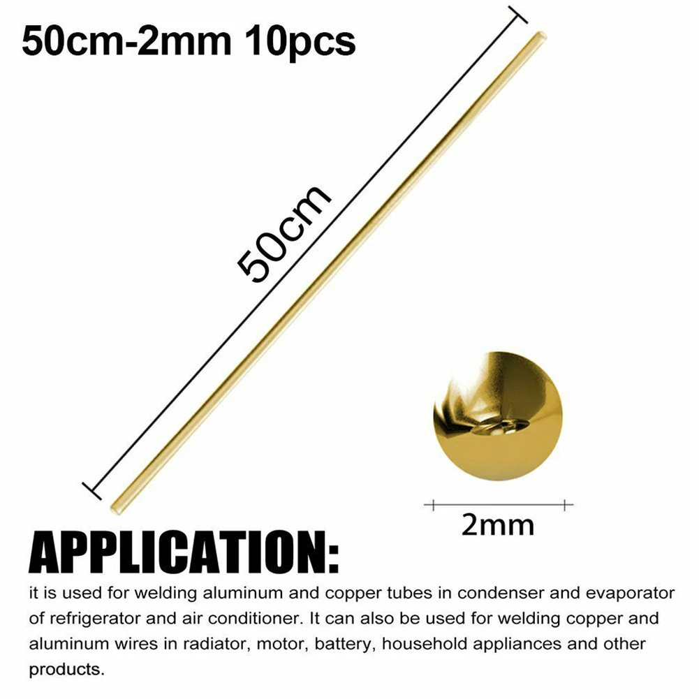 Brazing Rods Wel Ding Rods Weld Wire 10pc 33cm*1.6mm 33cm*2.0mm 33cm/13\" 50cm/19.7\" Sol Dering Flux Wel Ding