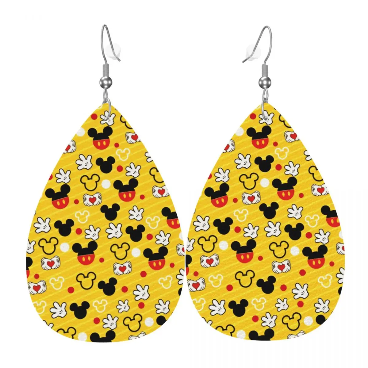 

Кожаные серьги-коллаж с Микки Маусом для женщин, аниме-серьги-подвески, ювелирные аксессуары