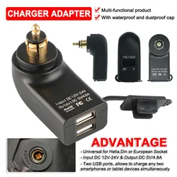Motorcycle Dual USB Socket Charger Adapter Accessories For BMW R1200GS R1250GS R1200RT F850GS F700GS F800 GS/ST R1300GS ADV R12