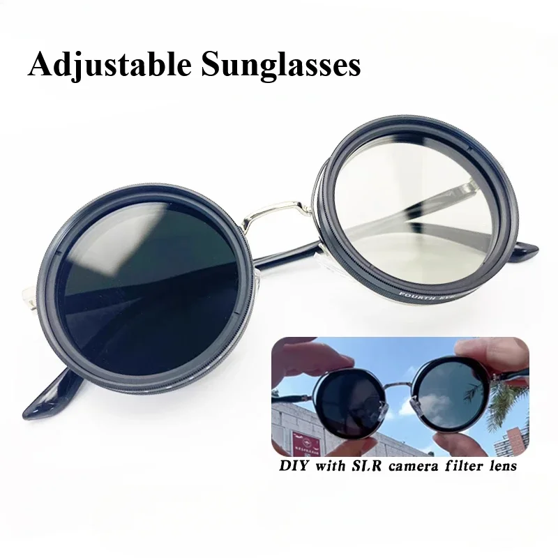 

New Arrivals Adjustable Dimming Round with Case Creative Polarized UV400 Men Women Outdoor Filter Ray Fishing Travel Sun Glasses