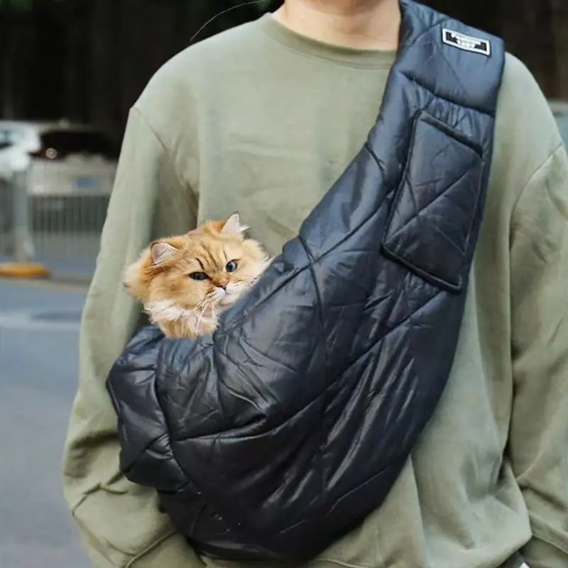 

Pet Cat Carrier Shoulder Bag Thickened Warm Cat Carrier Sling Bag Winter Outdoor Dog Travel Bag Portable Warm Cat Walking Bag