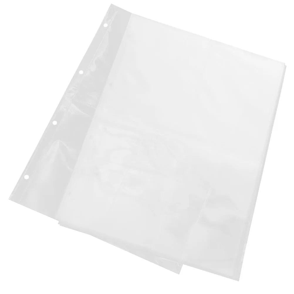 20 Sheets A4 Loose-Leaf Photo Album Clear Sleeves for Wedding Graduation Baby Photos Transparent Photo Pages Postcard Sleeves