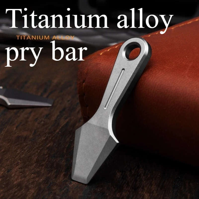 

Titanium Alloy Multifunctional Keychain Bottle Opener Mini Pry Bar Outdoor Camping EDC Tool